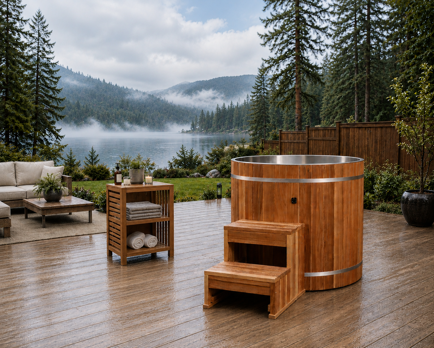 Dynamic Cold Therapy® Pacific Cedar Barrel Cold Plunge Tub