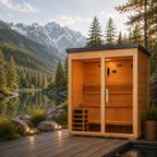 Golden Designs "Arlberg Flat Roof" 3 Person Outdoor Traditional Steam Sauna
