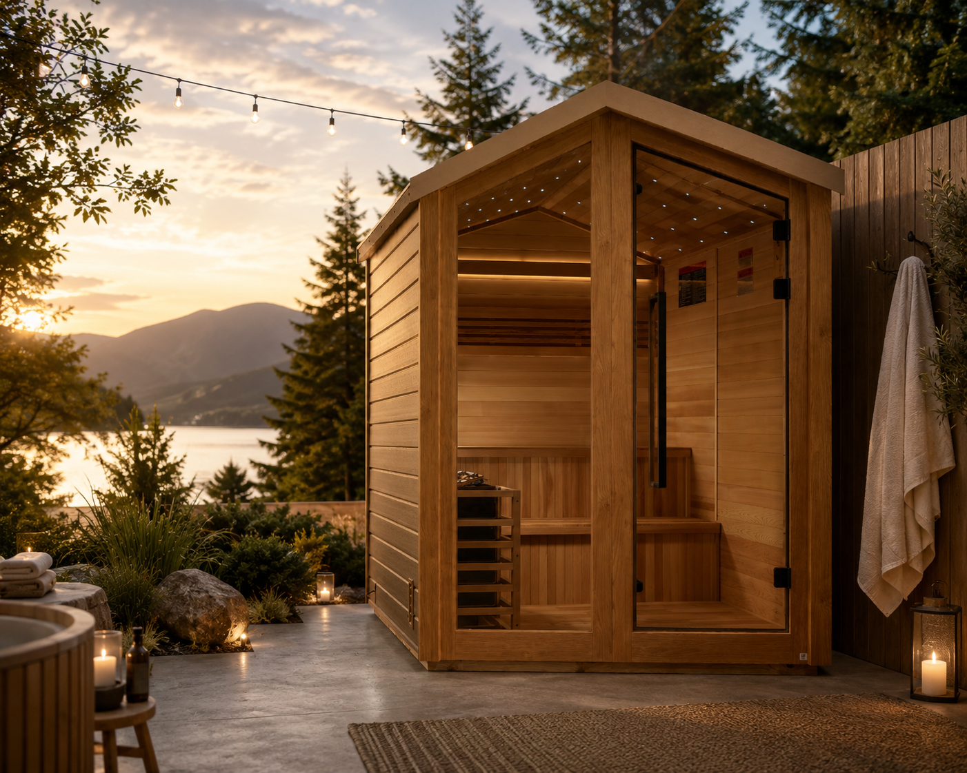 Golden Designs "Kaarina" 6 Person Barn Outdoor Traditional Sauna