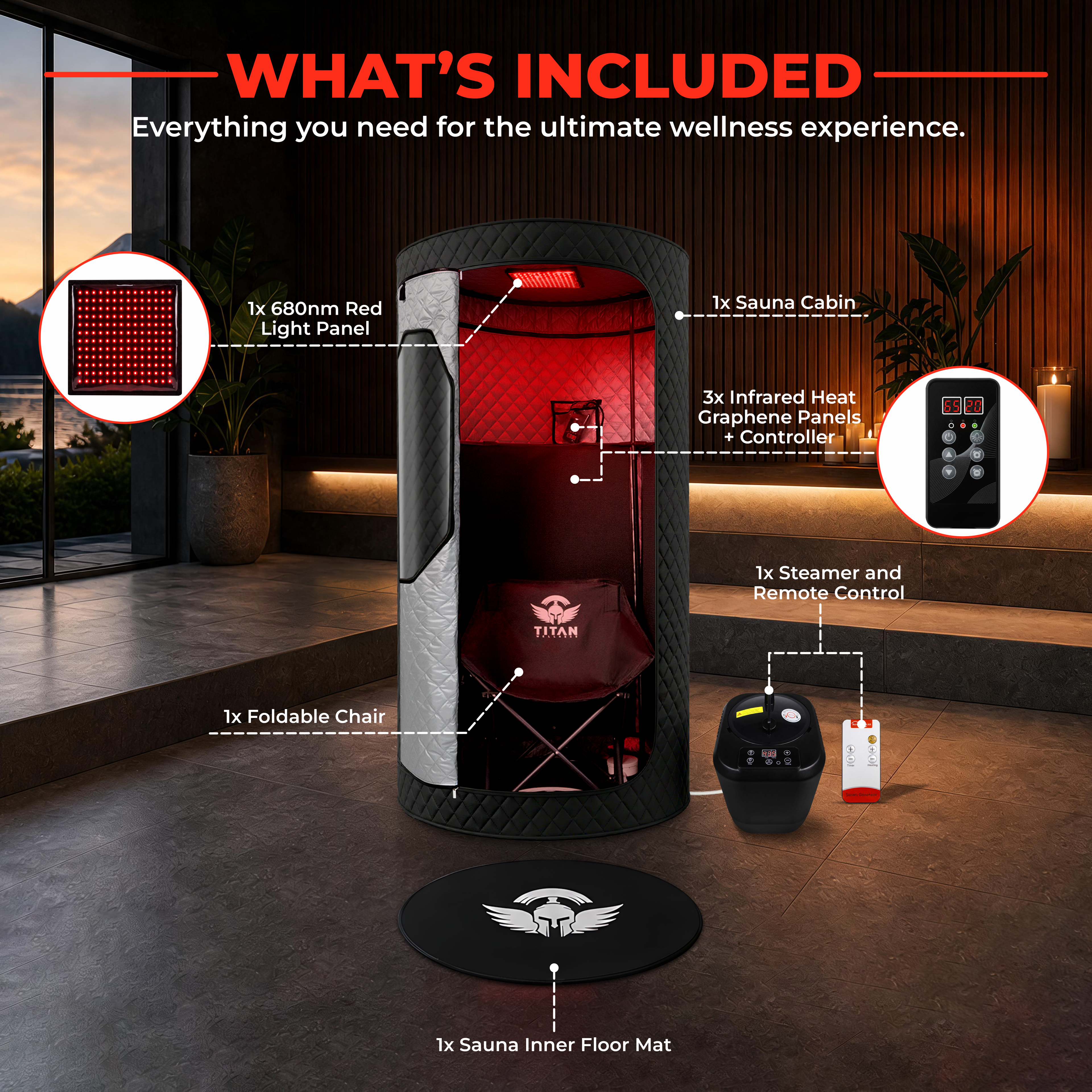 Titan Wellness® Duo Therapy Pro® — Best for infrared and steam wellness routines