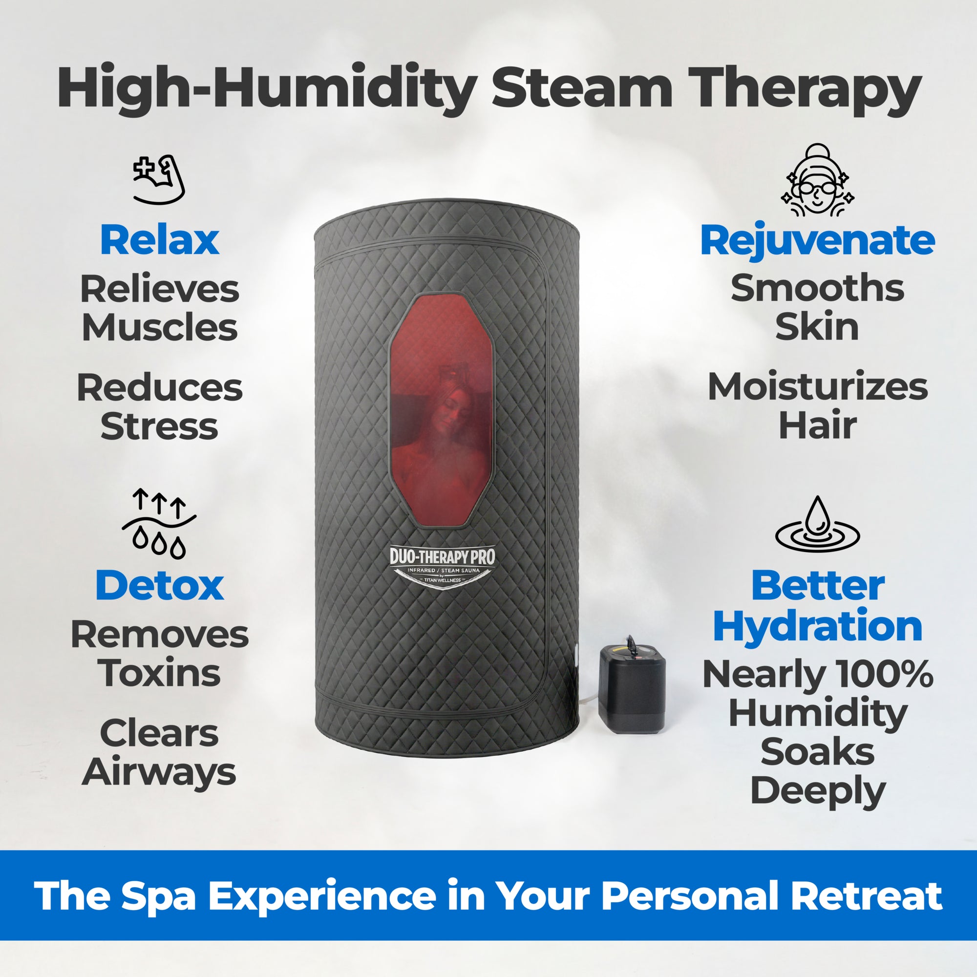 Titan Wellness® Duo Therapy Pro® — Best for infrared and steam wellness routines