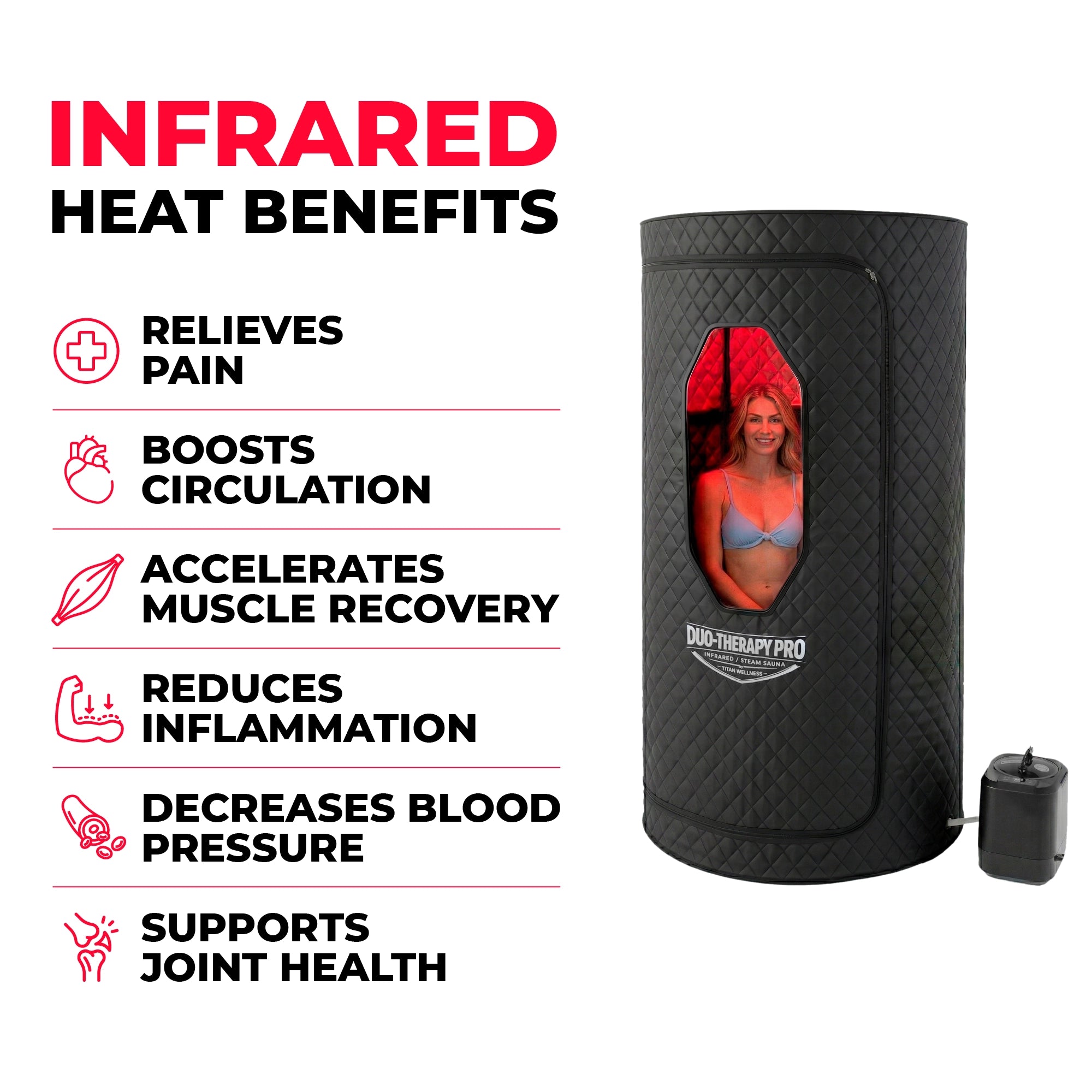 Titan Wellness® Duo Therapy Pro® — Best for infrared and steam wellness routines